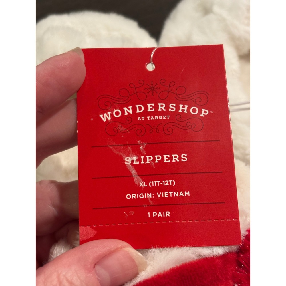 Wondershop Target Kids Polar Bear Earmuff Slippers White XL 11-12 Holiday - Picture 5 of 6